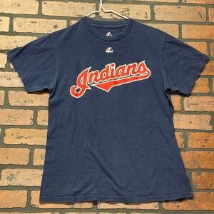 Majestic Cleveland Indians Navy‎ Kipnis no. 22 Baseball T-Shirt S